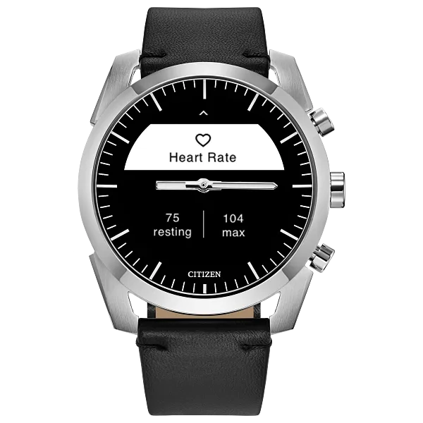 Au Maison CZ Smart Hybrid Black Dial Leather Strap JX2010-04E