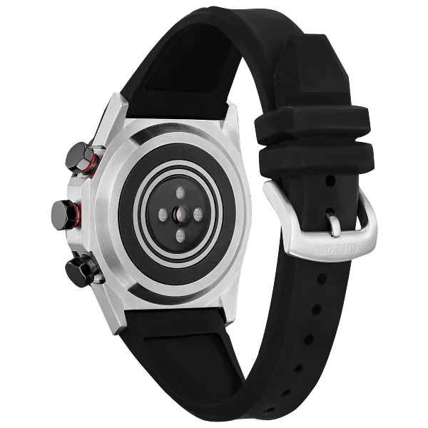 Au Maison CZ Smart Hybrid Black Dial Silicone Strap JX2007-09E