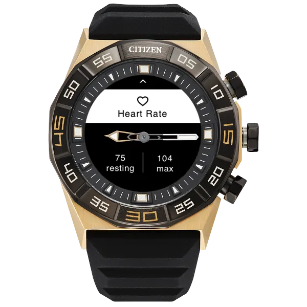 Au Maison CZ Smart Hybrid Black Dial Silicone Strap JX2009-03E