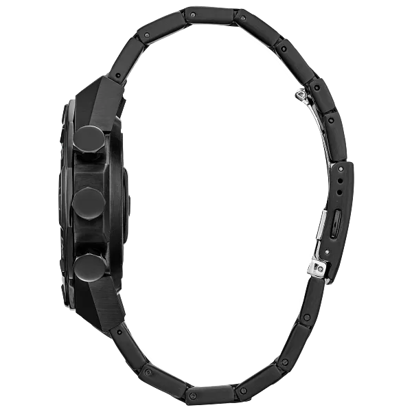 Au Maison CZ Smart Hybrid Black Dial Stainless Steel Bracelet JX2005-55E