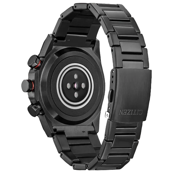 Au Maison CZ Smart Hybrid Black Dial Stainless Steel Bracelet JX2005-55E