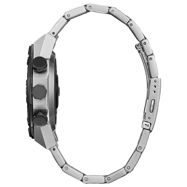 Au Maison CZ Smart Hybrid Black Dial Stainless Steel Bracelet JX2006-52E