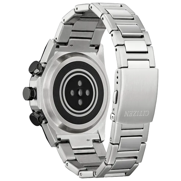 Au Maison CZ Smart Hybrid Black Dial Stainless Steel Bracelet JX2006-52E