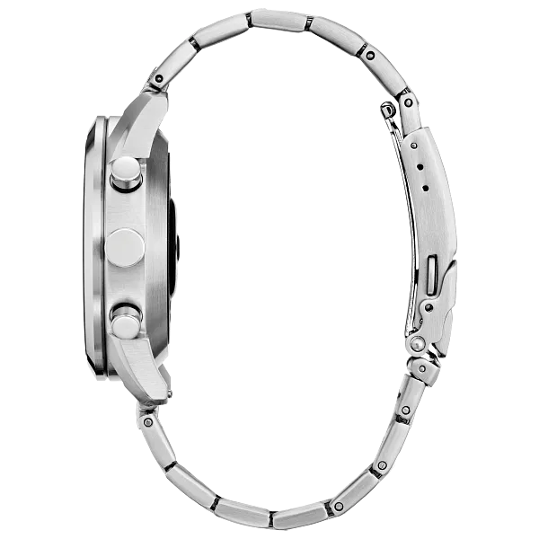 Au Maison CZ Smart Hybrid Black Dial Stainless Steel Bracelet JX2010-55E