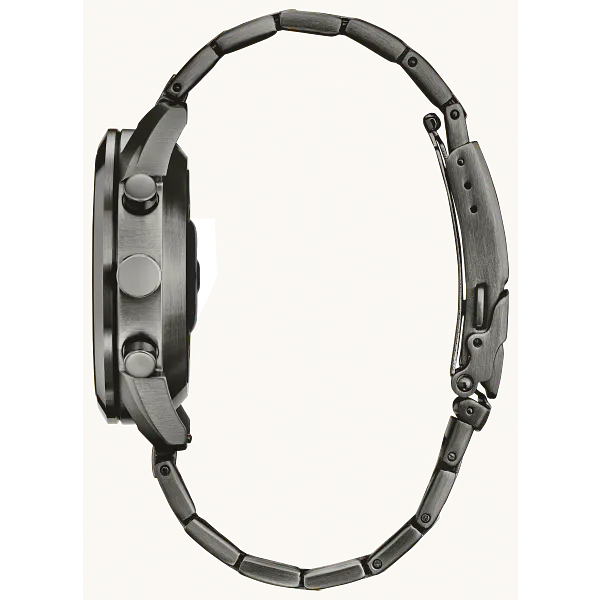 Au Maison CZ Smart Hybrid Black Dial Stainless Steel Bracelet JX2017-56E