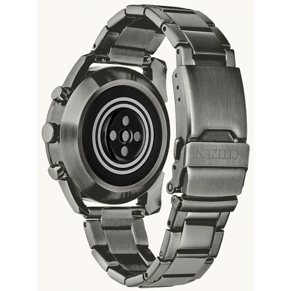 Au Maison CZ Smart Hybrid Black Dial Stainless Steel Bracelet JX2017-56E