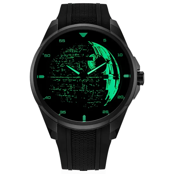 Au Maison Death Star Vader's Shadow Black Dial Silicone Strap AW1606-06W