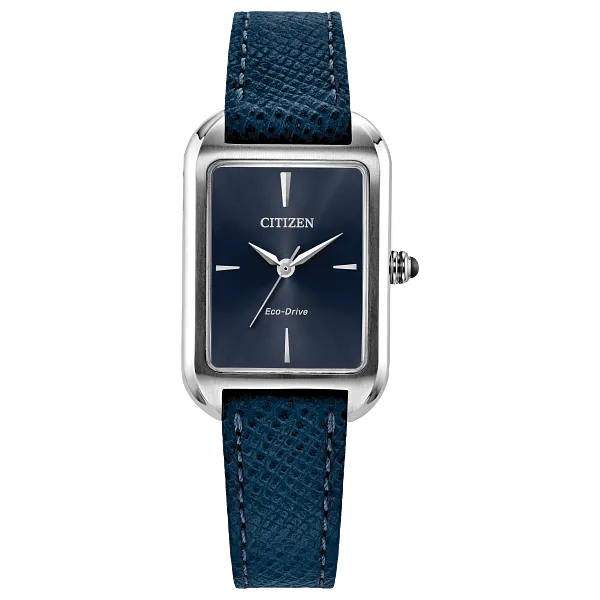 au maison Dress Classic Blue Dial Leather Strap EM1190-06L