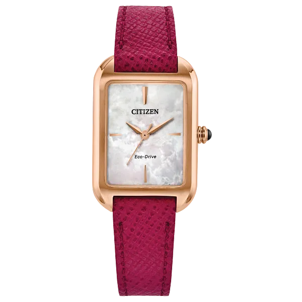 au maison Dress Classic White Dial Leather Strap EM1193-08D