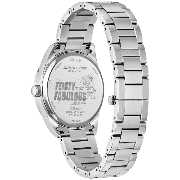 Au Maison Feisty Donald Duck 90th Anniversary Blue Dial Stainless Steel Bracelet AW1691-66W