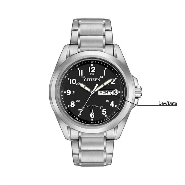 Au Maison Garrison-Men's Eco-Drive AW0050-82E Steel Sports Watch