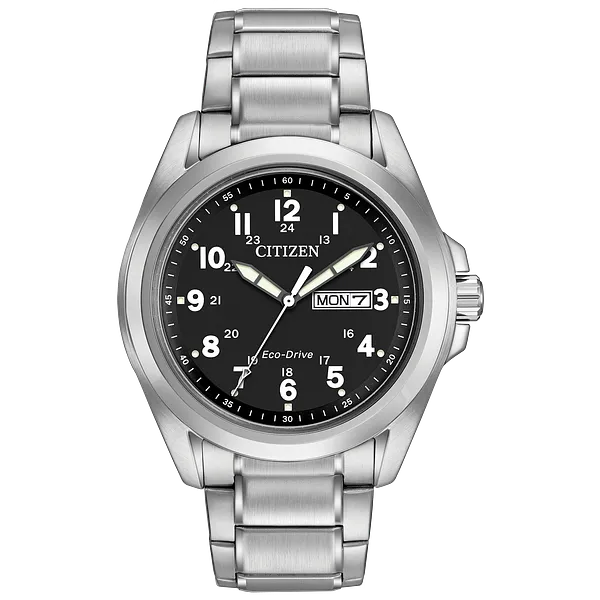 au maison Garrison-Men's Eco-Drive AW0050-82E Steel Sports Watch