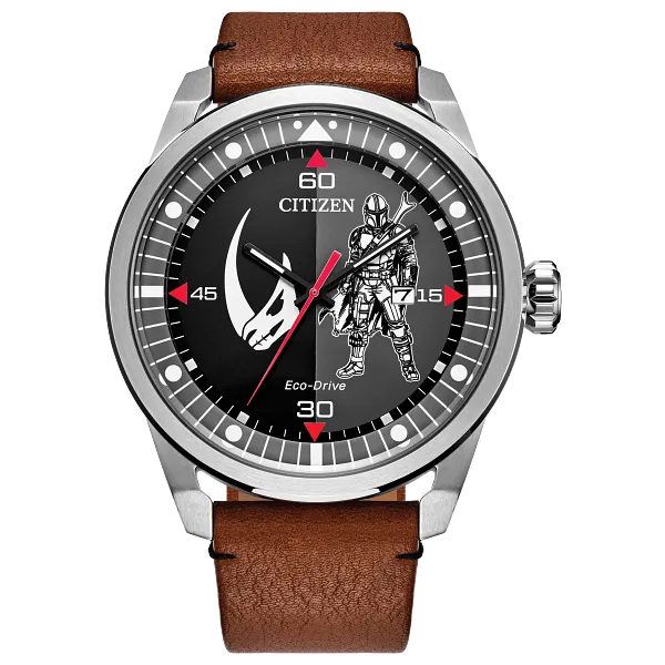 au maison Mando Bounty Hunter Black Dial Leather Strap AW1730-07W