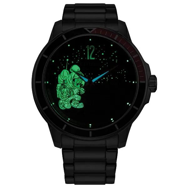 Au Maison Mickey Astronaut Black Dial Stainless Steel Bracelet AW1709-54W