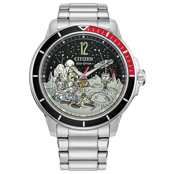 au maison Mickey Astronaut Black Dial Stainless Steel Bracelet AW1709-54W