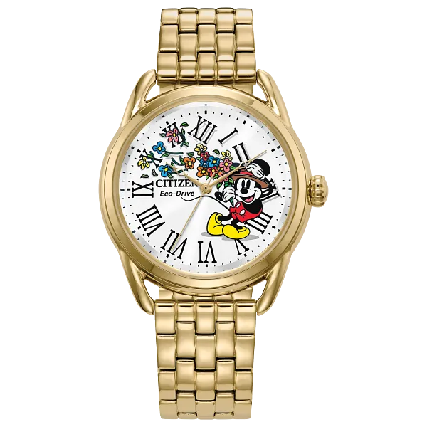 au maison Mickey Classic Silver-Tone Dial Stainless Steel Bracelet FE7093-57W