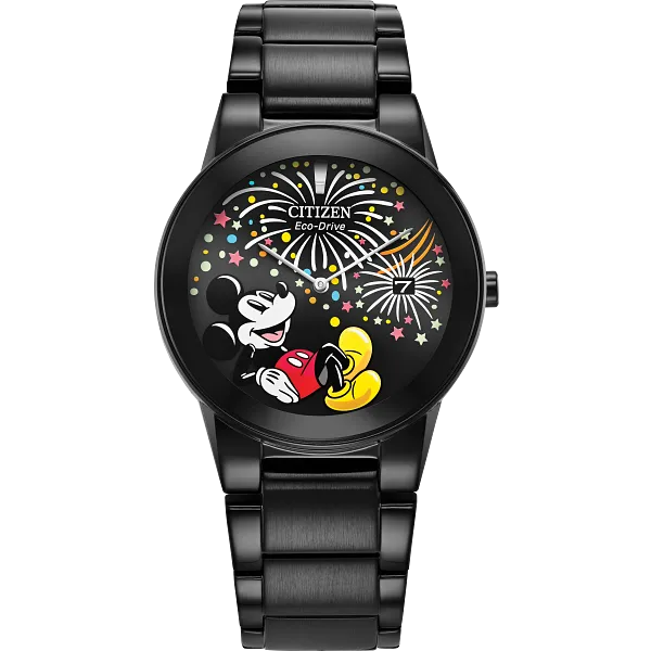 au maison Mickey Fiesta Black Dial Stainless Steel Bracelet AU1095-57W