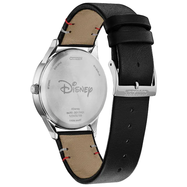 Au Maison Mickey Shadow Silver-Tone Dial Leather Strap BV1130-03W