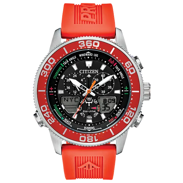 au maison Promaster Sailhawk Black Dial Polyurethane Strap JR4061-00F