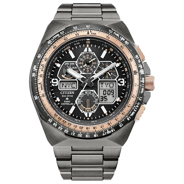 au maison Promaster Skyhawk A-T Black Dial Stainless Steel Bracelet JY8146-54E