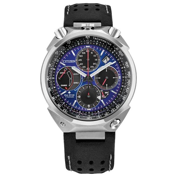 au maison Promaster Tsuno Chrono Racer Blue Dial Leather Strap AV0088-01L