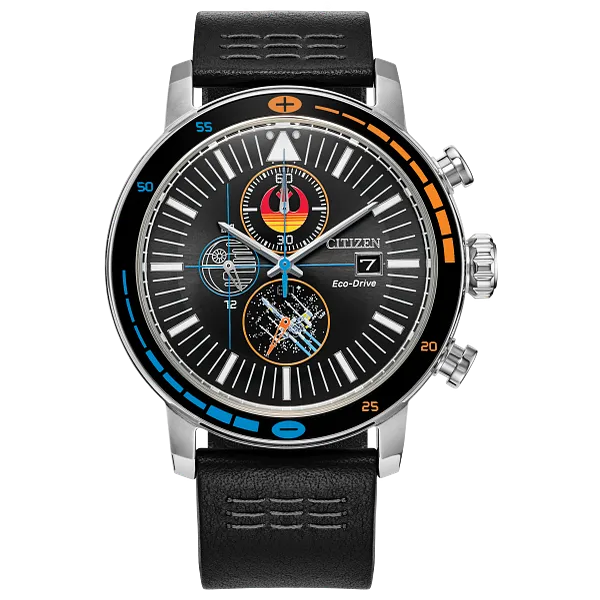 au maison Rebel Starfighter Black Dial Leather Strap CA0870-43W