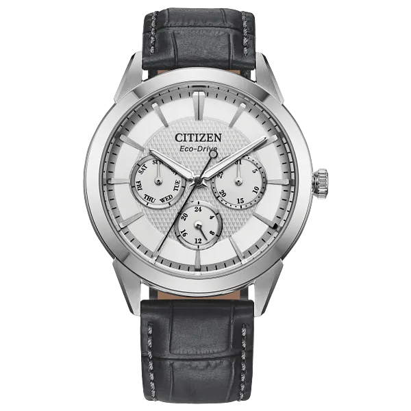 au maison Rolan Silver-Tone Dial Leather Strap BU2110-01A