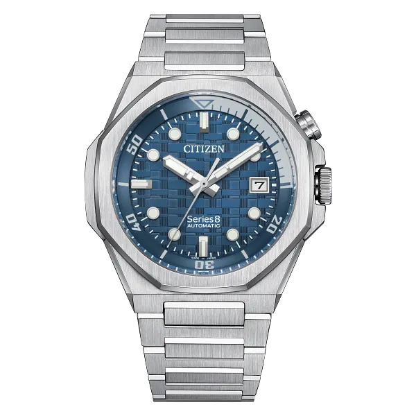 au maison Series8 890 Blue Dial Stainless Steel Bracelet NB6060-58L