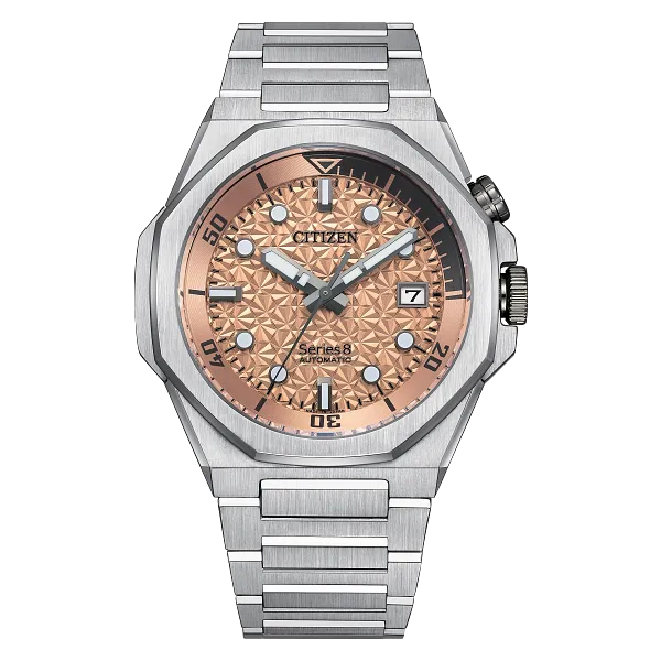 au maison Series8 890 Salmon Dial Stainless Steel Bracelet NB6066-51W