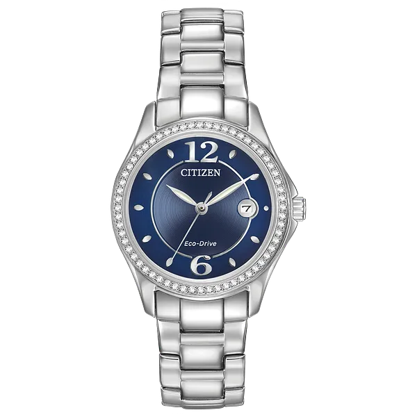 au maison Silhouette Crysal - Ladies Eco-Drive FE1140-86L Blue Watch