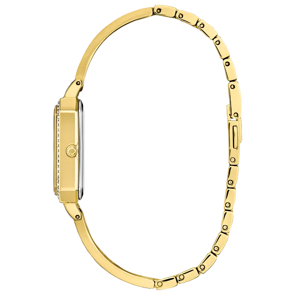 Au Maison Silhouette Crystal Black Dial Stainless Steel Bangle EM0982-54E