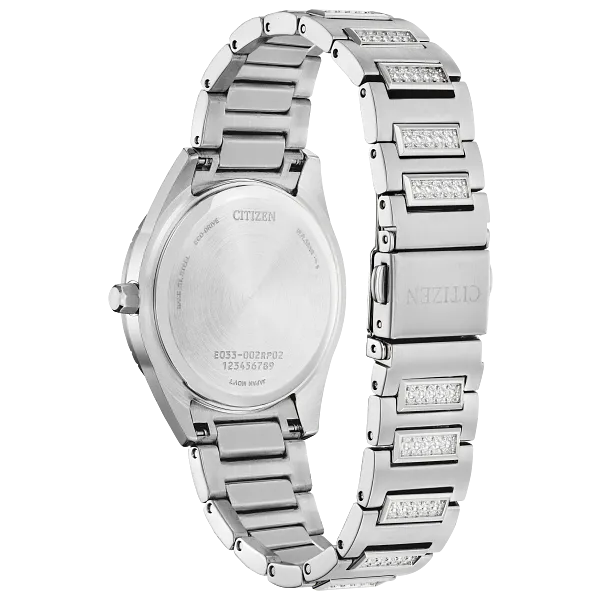 Au Maison Silhouette Crystal Blue Dial Stainless Steel Bracelet EM1020-57L