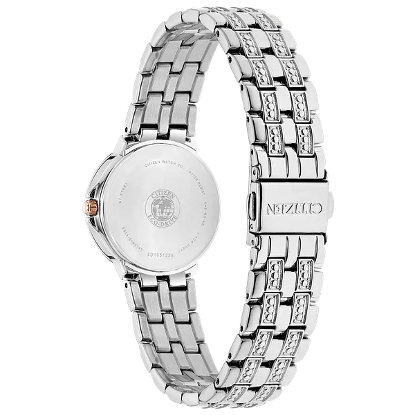 Au Maison Silhouette Crystal - Ladies Eco-Drive EW2340-58A Silver Watch