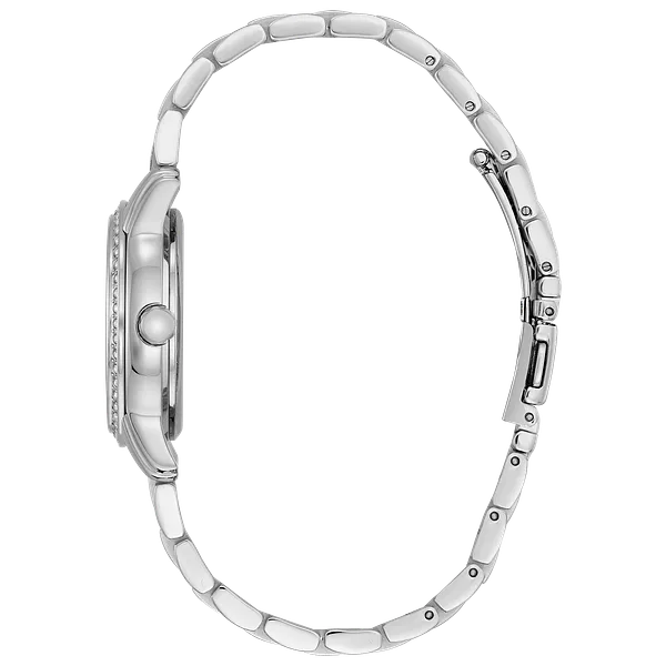 Au Maison Silhouette Crystal - Ladies Silver Steel Pearl Dial Watch