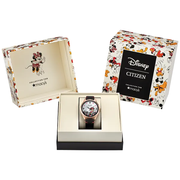 Au Maison Soaring High Minnie Mouse Silver-Tone Dial Leather Strap FE7102-07W