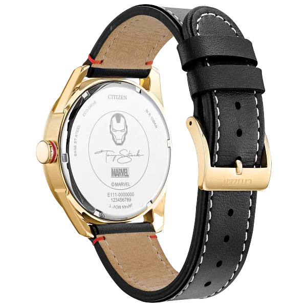 Au Maison Tony Stark Black Dial Leather Strap BM6992-09W