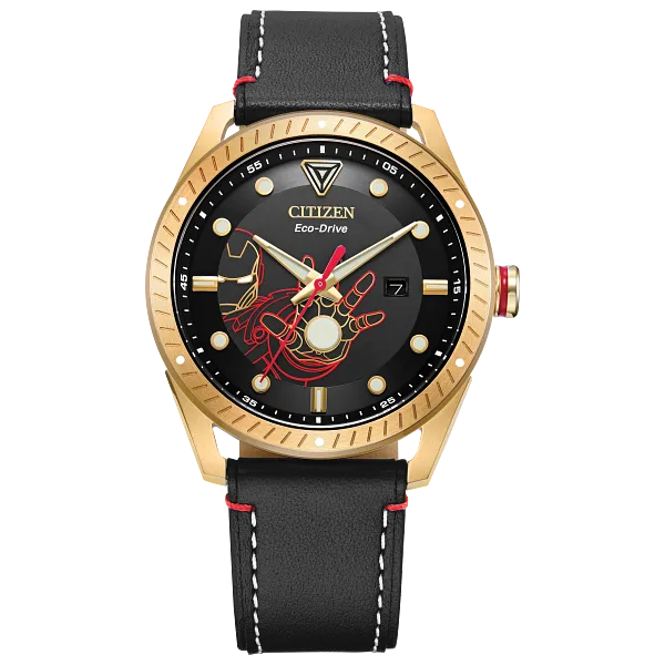 au maison Tony Stark Black Dial Leather Strap BM6992-09W