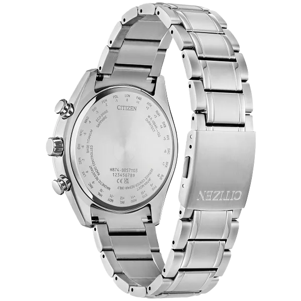 Au Maison Tsuki-yomi A-T Blue Dial Super Titanium Bracelet BY1010-57L