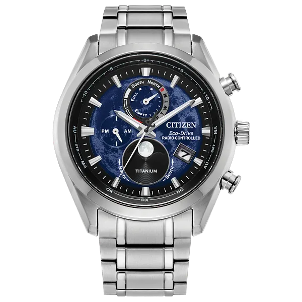 au maison Tsuki-yomi A-T Blue Dial Super Titanium Bracelet BY1010-57L