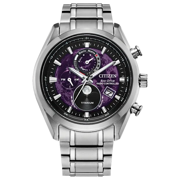 au maison Tsuki-yomi A-T Purple Dial Super Titanium Bracelet BY1010-81Z