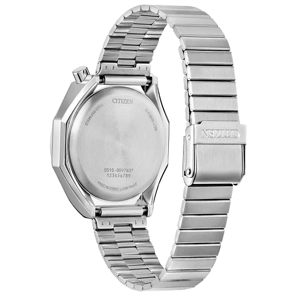 Au Maison Tsuno Chrono Quartz Black Dial Stainless Steel Bracelet AN3700-54E