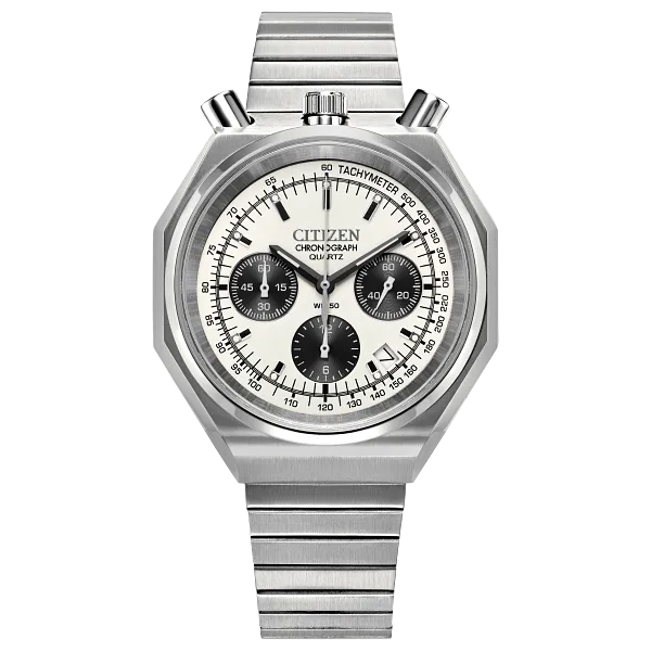 au maison Tsuno Chrono Quartz Silver-Tone Dial Stainless Steel Bracelet AN3700-62A