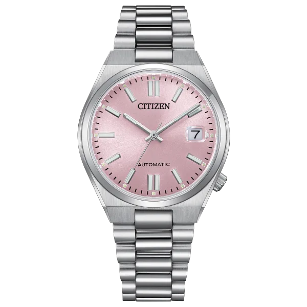 au maison TSUYOSA 37mm Pink Dial Stainless Steel Bracelet NJ0200-50Z