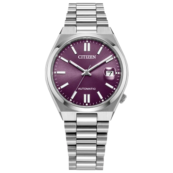 au maison TSUYOSA 37mm Purple Dial Stainless Steel Bracelet NJ0200-50W