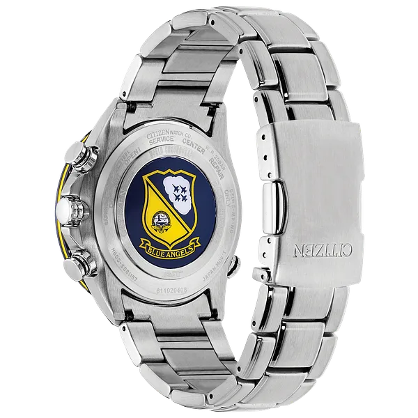 Au Maison World Chronograph A-T - Men's Eco-Drive Steel Blue Dial Watch