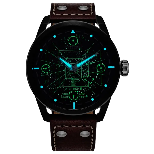 Au Maison X-Wing And TIE Fighter Black Dial Leather Strap AW1738-05W