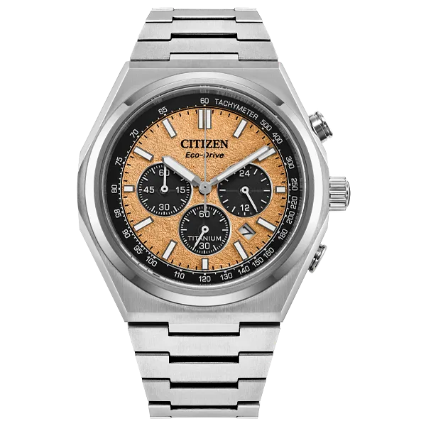 au maison Zenshin Chrono Salmon Dial Super Titanium Bracelet CA4610-85Z