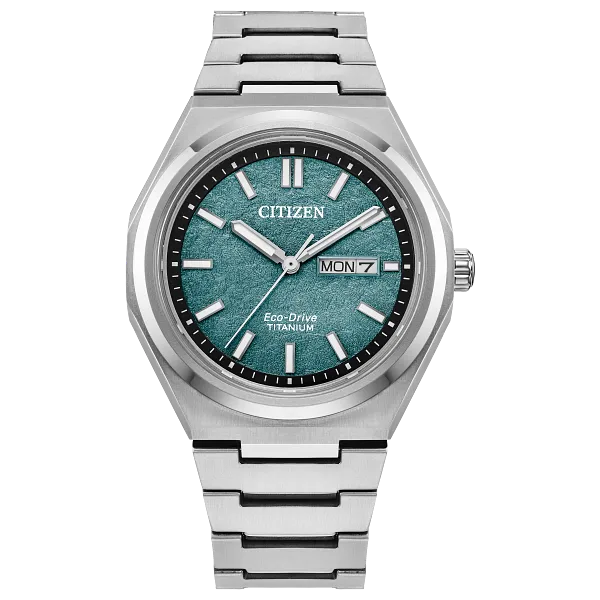 au maison Zenshin Three-hand Green Dial Super Titanium Bracelet AW0130-85X