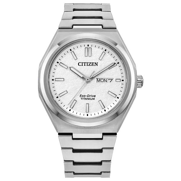 au maison Zenshin Three-hand White Dial Super Titanium Bracelet AW0130-85A