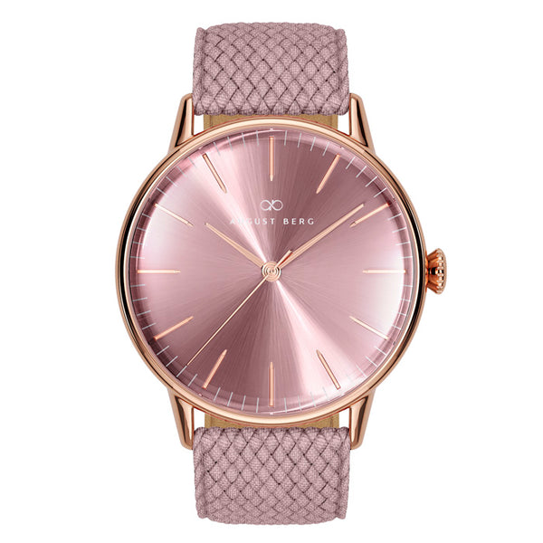 august berg Orchid Rose Gold Watch With Pink Strap